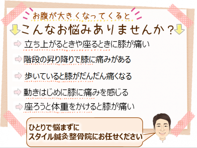 妊娠中の膝の痛み 大倉山の鍼灸 スタイル鍼灸整骨院